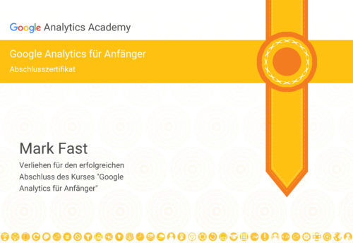 Zertifikat der Google Analytics Academy